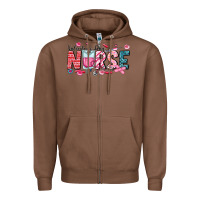 Chestnut Nurse Valentine Zipper Hoodie - CowhideDigitalArt