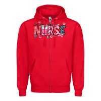 Red Nurse Valentine Zipper Hoodie - CowhideDigitalArt