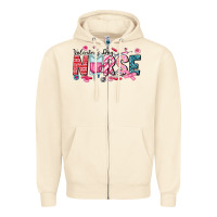 Sandshell Nurse Valentine Zipper Hoodie - CowhideDigitalArt