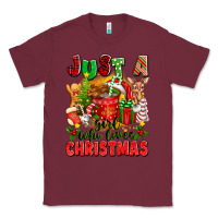 Burgundy just a girl who loves christmas Classic Tee - texasbilliewilder