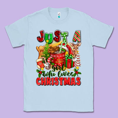 Just A Girl Who Loves Christmas Classic Tee Designed By Texasbilliewilder