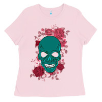 Bubblegum Pink Skull with flowers Ladies Tee - Bettercallsaul