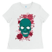 White Skull with flowers Ladies Tee - Bettercallsaul