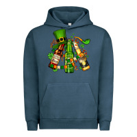 Pigment Midnight Navy st patrick's beers flags and hat Urban Hoodie - AdoDesignShop