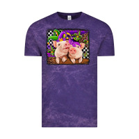 Cloud Purple mardi gras western leopard pigs Vintage Tee - Jasminsmagicworld