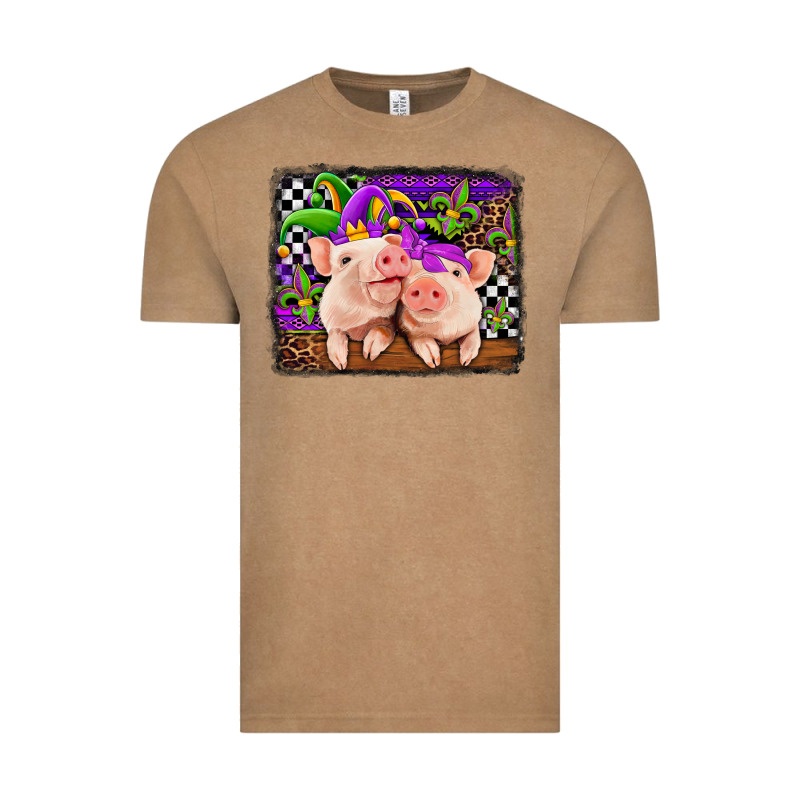 Mardi Gras Western Leopard Pigs Vintage Tee by Jasminsmagicworld | Teevron