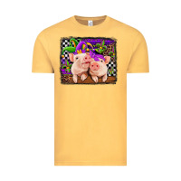 Vintage Mustard mardi gras western leopard pigs Vintage Tee - Jasminsmagicworld
