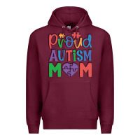 Burgundy Proud Autism Mom Premium Hoodie - CowhideDigitalArt
