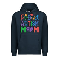 Navy Proud Autism Mom Premium Hoodie - CowhideDigitalArt