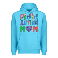 Ocean Blue Proud Autism Mom Premium Hoodie - CowhideDigitalArt