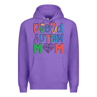 Purple Proud Autism Mom Premium Hoodie - CowhideDigitalArt