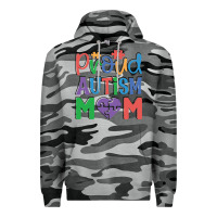 Slate Camo Proud Autism Mom Premium Hoodie - CowhideDigitalArt