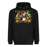Black christmas donkey candy house Heavyweight Hoodie - BarkalooDesign