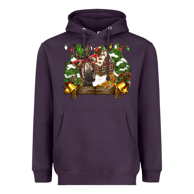 Christmas Donkey Candy House Heavyweight Hoodie by BarkalooDesign | Teevron