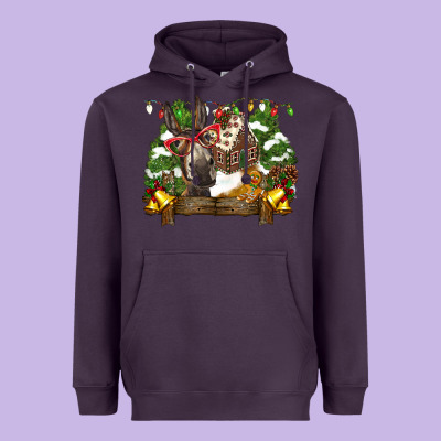 Christmas Donkey Candy House Heavyweight Hoodie Designed By Barkaloodesign