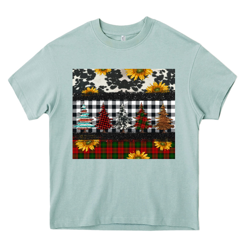 Christmas Trees And Sunflowers Heavy Core Tee by Jasminsmagicworld | Teevron