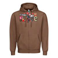 Chestnut Nurse Valentines Day Zipper Hoodie - CowhideDigitalArt
