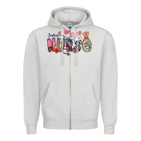 Dove Grey Nurse Valentines Day Zipper Hoodie - CowhideDigitalArt