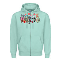 Seafoam Nurse Valentines Day Zipper Hoodie - CowhideDigitalArt