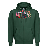 Sports Green Nurse Valentines Day Zipper Hoodie - CowhideDigitalArt