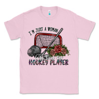 Bubblegum Pink i'm just a woman who loves her hockey player Classic Tee - SublimationCraftShop