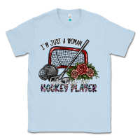 Dusty Blue i'm just a woman who loves her hockey player Classic Tee - SublimationCraftShop