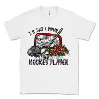 White i'm just a woman who loves her hockey player Classic Tee - SublimationCraftShop