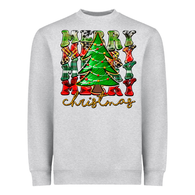 Merry Christmas Tree Heavyweight Sweatshirt by CowhideDigitalArt | Teevron
