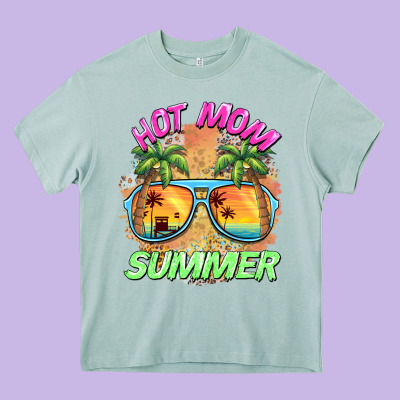 Hot Mom Summer Heavy Core Tee Designed By Barkaloodesign