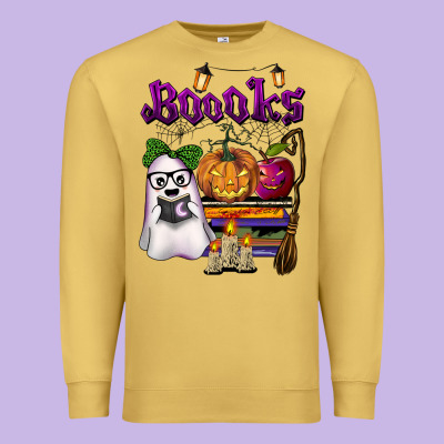 Boooks Premium Sweatshirt Designed By Barkaloodesign