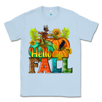 Dusty Blue Hello Fall Classic Tee - NancyCooperArtShop