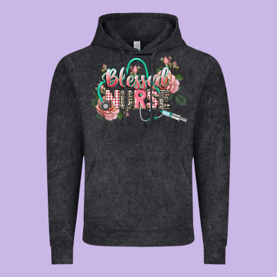 Blessed Nurse Vintage Hoodie Designed By Cowgirlartshop