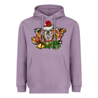 Lavender Christmas joy english bulldog Heavyweight Hoodie - BarkalooDesign