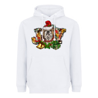 White Christmas joy english bulldog Heavyweight Hoodie - BarkalooDesign