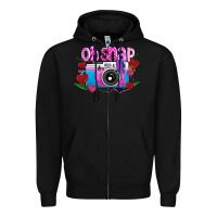 Black Oh Snap Zipper Hoodie - CowhideDigitalArt