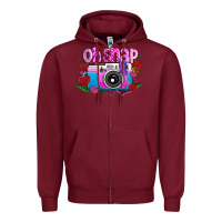 Burgundy Oh Snap Zipper Hoodie - CowhideDigitalArt