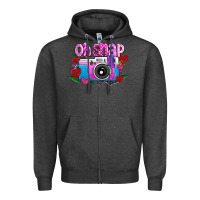 Charcoal Heather Oh Snap Zipper Hoodie - CowhideDigitalArt