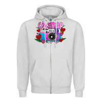 Dove Grey Oh Snap Zipper Hoodie - CowhideDigitalArt
