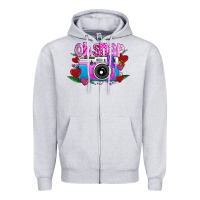 Heather Grey Oh Snap Zipper Hoodie - CowhideDigitalArt