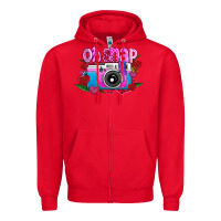 Red Oh Snap Zipper Hoodie - CowhideDigitalArt