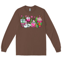 Chestnut pink christmas snowman coffee cups Long Sleeve Tee - OliviaCreatesArt
