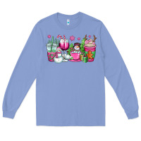 Colony Blue pink christmas snowman coffee cups Long Sleeve Tee - OliviaCreatesArt