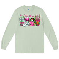 Matcha pink christmas snowman coffee cups Long Sleeve Tee - OliviaCreatesArt