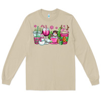 Mushroom pink christmas snowman coffee cups Long Sleeve Tee - OliviaCreatesArt