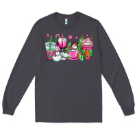Smoke pink christmas snowman coffee cups Long Sleeve Tee - OliviaCreatesArt