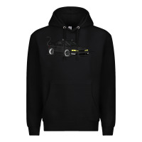 Black spooky halloween jdm s14 silvia 240sx black cat illustrated t shirt Premium Hoodie - trangStudio