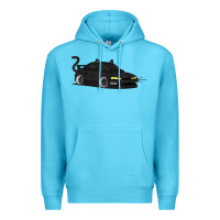 Ocean Blue spooky halloween jdm s14 silvia 240sx black cat illustrated t shirt Premium Hoodie - trangStudio
