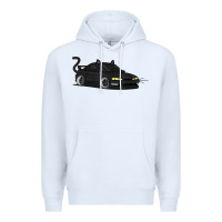 White spooky halloween jdm s14 silvia 240sx black cat illustrated t shirt Premium Hoodie - trangStudio