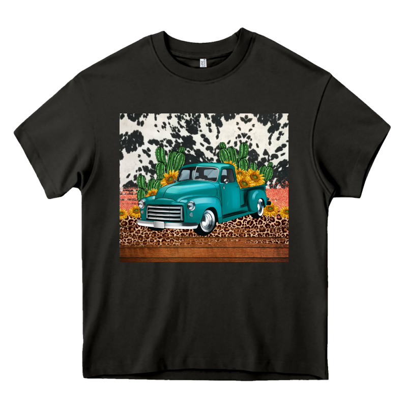 Western Farm Truck Cactus And Sunflowers Heavy Core Tee by Jasminsmagicworld | Teevron