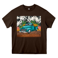 Chocolate Brown western farm truck cactus and sunflowers Heavy Core Tee - Jasminsmagicworld